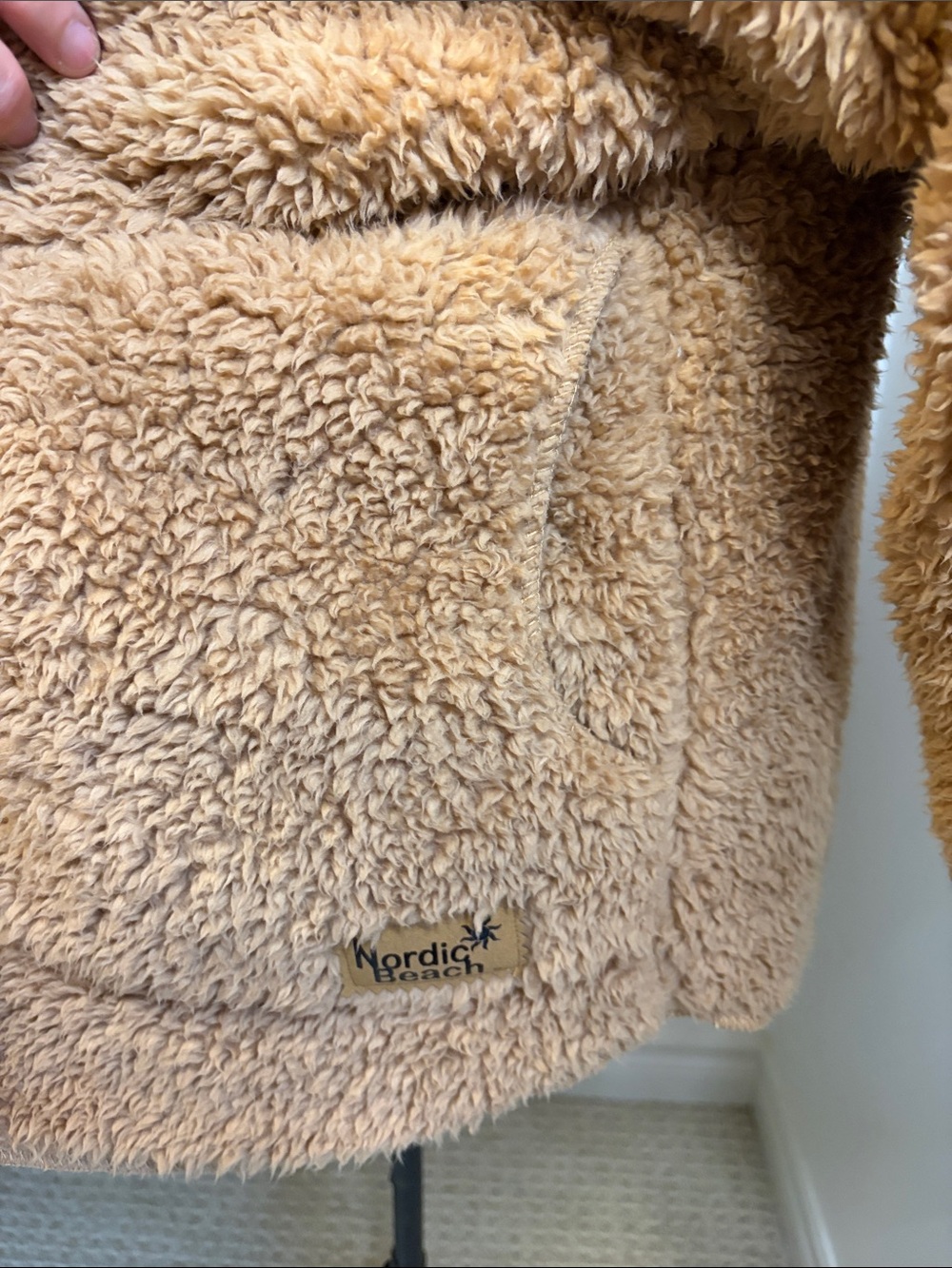 NORDIC BEACH Original Sherpa Wrap Jacket Camel ONE SIZE - Picture 7 of 15